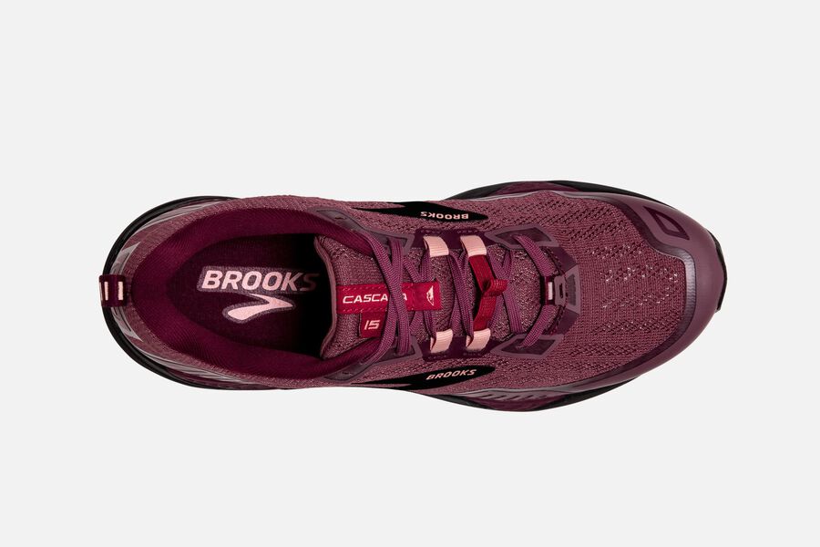 Brooks Cascadia 15 Trail Running Shoes - Womens - Burgundy - TB7650832